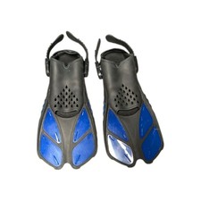 Greatever Short Blade Snorkel Fins Snorkeling Diving Swimming L/ XL 9-13 Blue