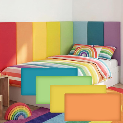 Rainbow 3D Wall Padding - 8 Pack Peel & Stick Headboard Panels for Playroom