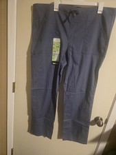 Scrubstar Scrub Pants Adult Medium Gray Drawstring Pull On Cotton Blend