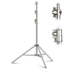 9.2 FT Stainless Steel Photography Stand, Heavy Duty Tripod With 1/4" to 3/8"...