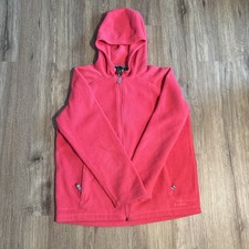 L.L.Bean Kids Fleece Hoodie Jacket Pink Full Zip Size XL 18 Polartec