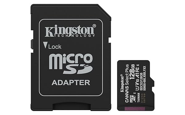Kingston Canvas Select Plus microSD Memory Card 128GB microSDXC Gen3 150MB/s A1
