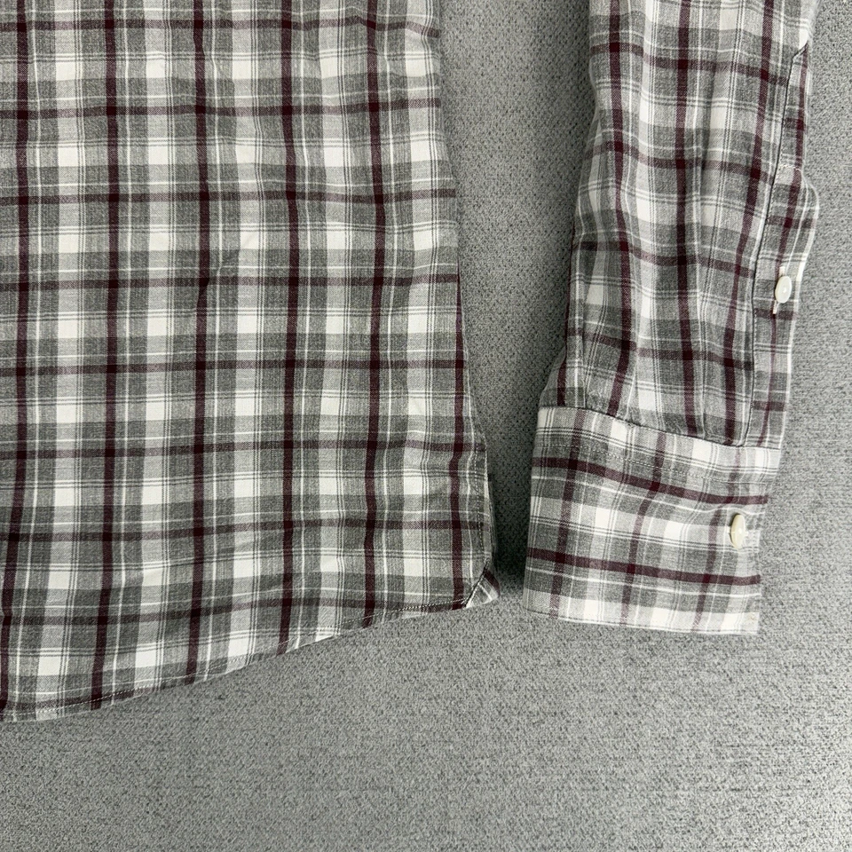 Camisa masculina Eleventy 15.5 39 xadrez média manga longa casual algodão - Imagem 2 de 4