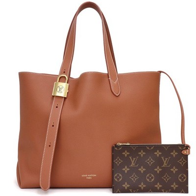 LOUIS VUITTON Lowkey Cabas MM Tote Grain calf leather, Cognac