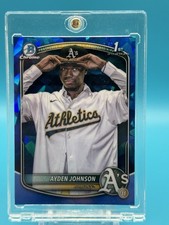 Ayden Johnson 2025 Bowman Chrome 1st Sapphire Edition Prospects #BCP-197 A’s RC