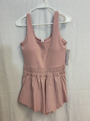 Yogalicious Lux Pati Romper Blush Pink Pale Pink One Piece Activewear Sz M NWT