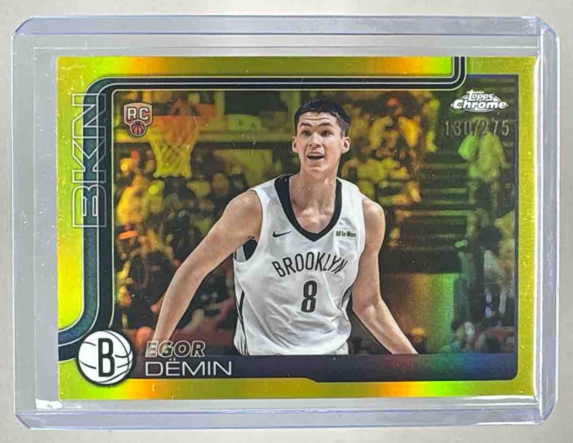 Egor Demin 2025 Topps Chrome #258 Yellow Refractor Rookie RC /275