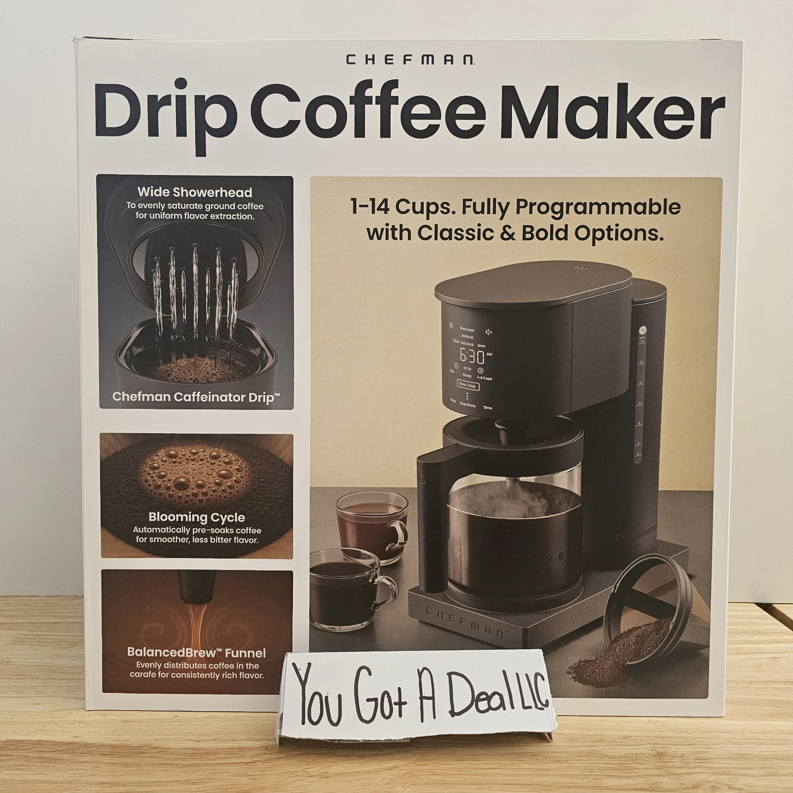 Chefman Caffeinator 14-Cup Drip Coffee Maker Programable
Opens in a new window or tab