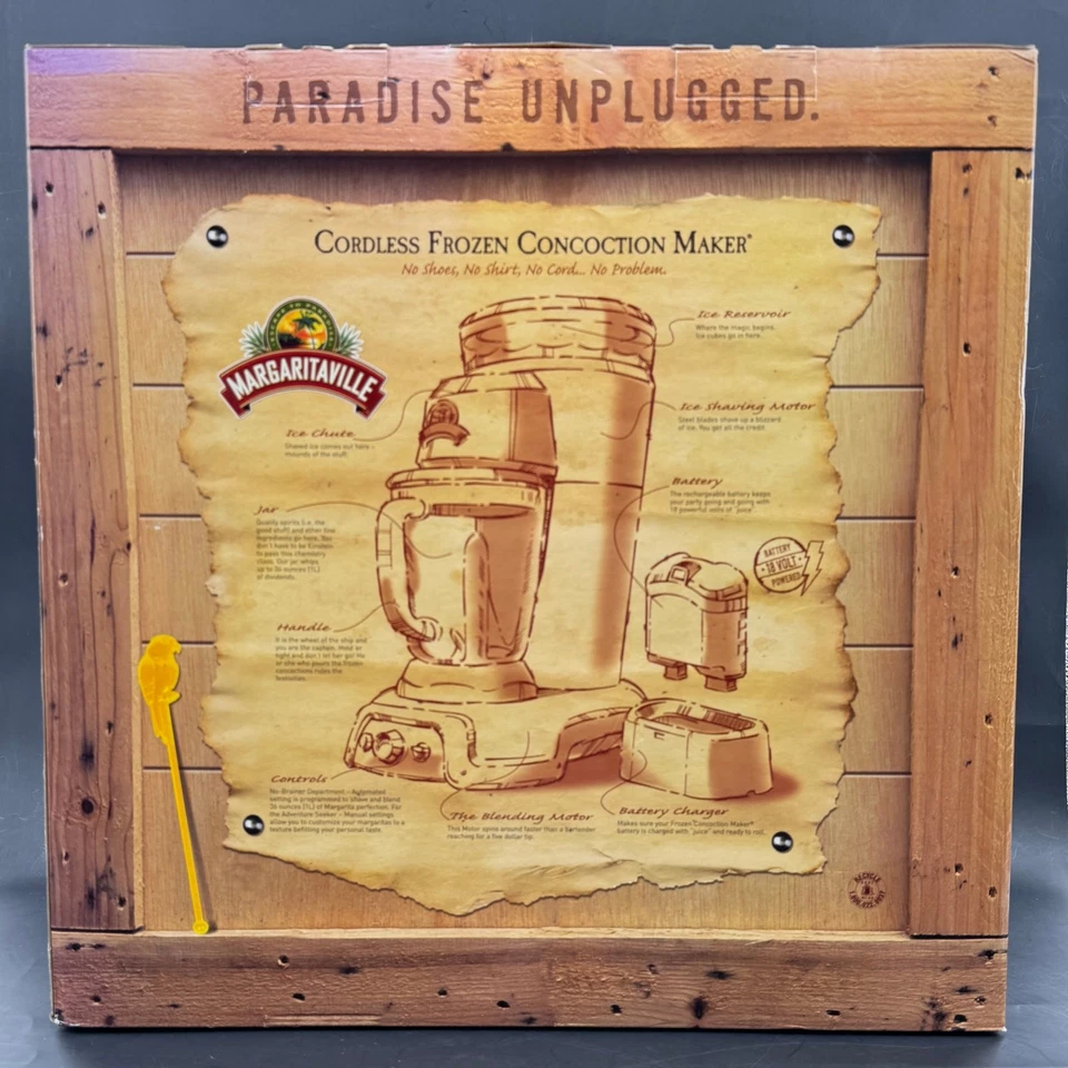 MÁQUINA DE BREBAJE CONGELADA INALÁMBRICA MARGARITAVILLE 18V NUEVA CAJA ABIERTA Foto 2 de 4