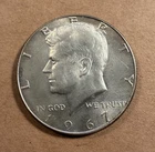 1967-P Kennedy Half Dollar, 40% Silver, About Uncirculated