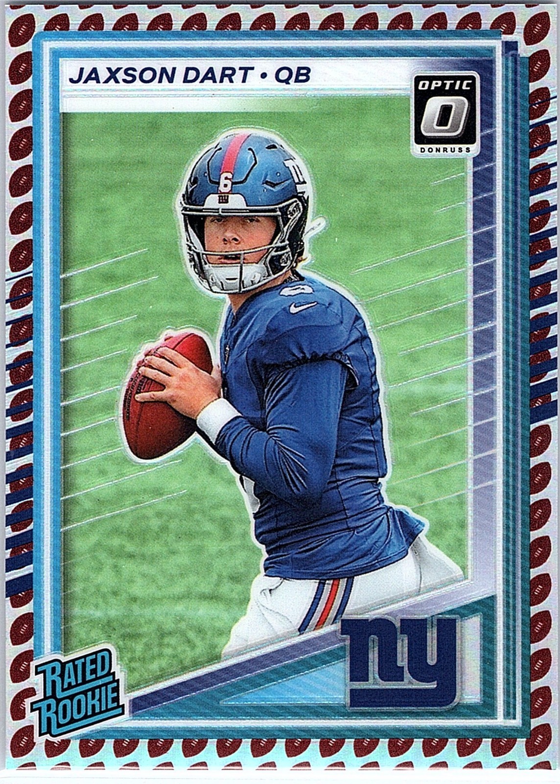2025 Panini Donruss - Rated Rookie Jaxson Dart #400 Optic Preview Football Emoji