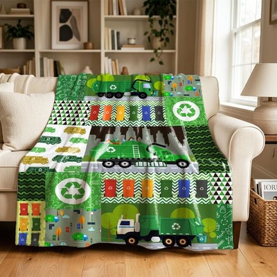 Garbage Truck Lightweight Super Soft Cozy Throw Blanket Warm and Lightweight ...