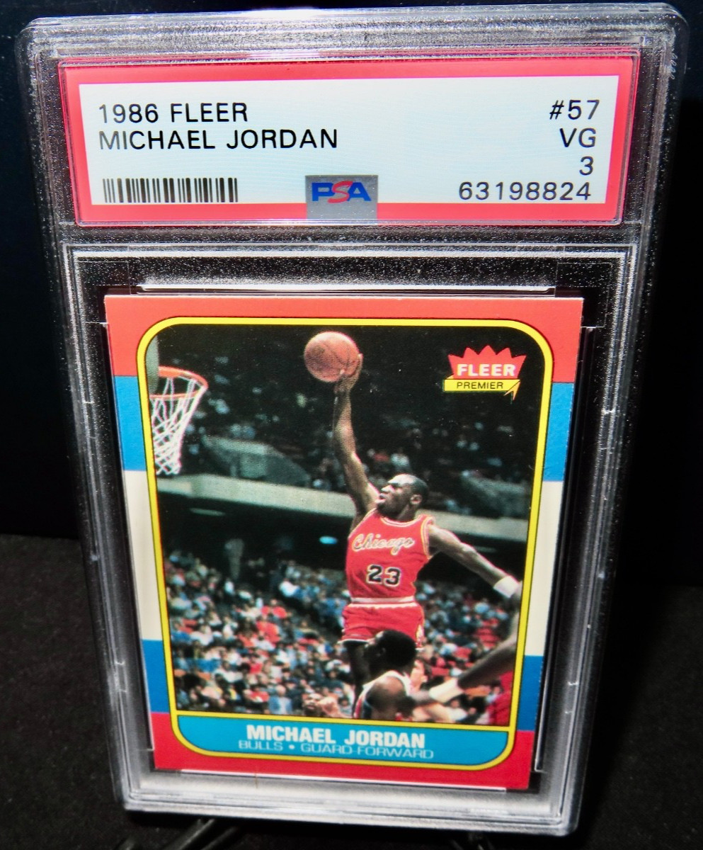 1986 FLEER MICHAEL JORDAN ROOKIE PSA 3 VG RC #57 CHICAGO BULLS VINTAGE!! view 8