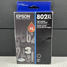 New Genuine Epson 802XL Black Ink Cartridge Unopened Exp 11/2024 High Capacity