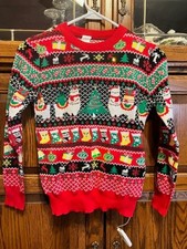 Kids Ugly Lite Up Christmas Sweater Holiday Pullover Size 140 NEW w/o tags