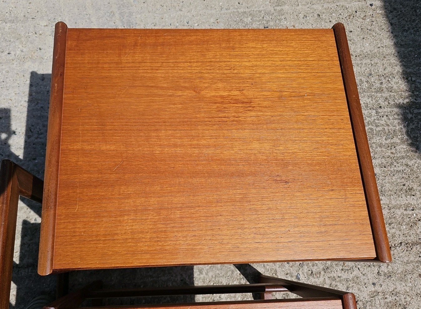 G Plan Vintage Mid Century Quadrille Nest of 3 Tables Teak Fair Condition — image 15