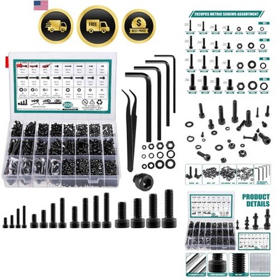 2024 Pcs Metric Screw Assortment, Bolts and Nuts Assortment Metric Machine Sc...