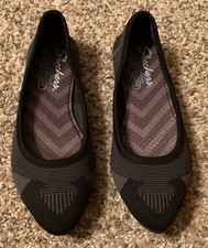Skechers Air-Cooled Memory Foam Stretch Fit Ballet Flats  Black  Size 6  NWOB
