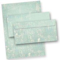 Motiv-Briefpapier-Set GrüN Marmoriert (25 Sets) Mit UmschläGe,