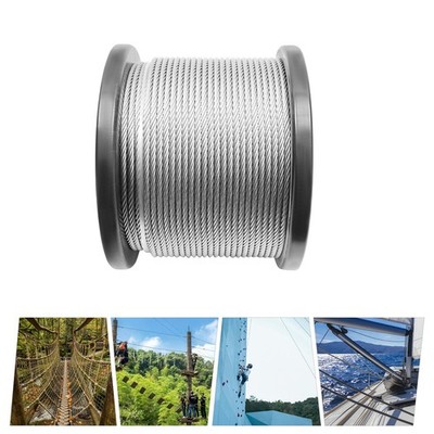 1/4 inch Stainless Steel Cable 200FT T304 7x19 Steel Wire Rope Aircraft Cable