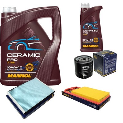 SCT Inspektionspaket 6L MANNOL Ceramic Pro 10W-40 für VW Lupo 6X1 6E1 1.4 16V