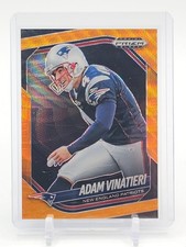 ADAM VINATIERI 2025 PRIZM BLACK FOOTBALL ORANGE WAVE /60 #94 PATRIOTS Q4556
