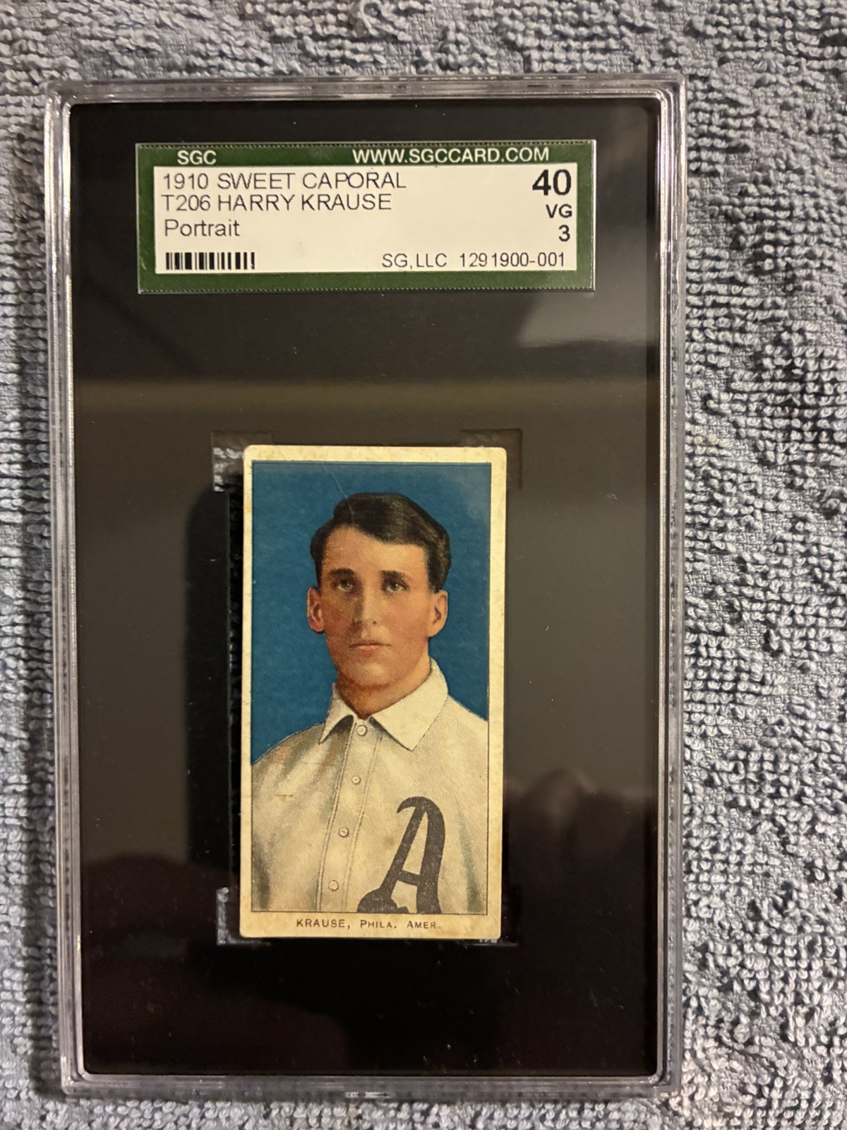 1910 T206 Harry Krause Portrait Sweet Caporal SGC 3 VG 
