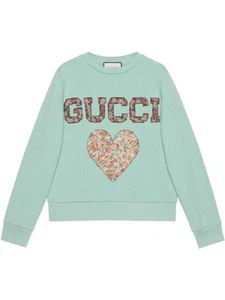 Sweat Gucci x Liberty London imprimé floral appliqué bleu ciel taille S/4 US.