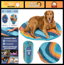 Foldable Travel Dog Bed 42"x30" - Lightweight, Water Resistant, Cozy  Portable