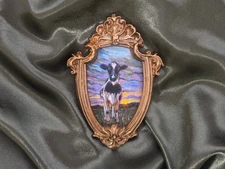 Original Mini Wall Decor Cow Sunset Landscape Acrylic Painting Wall Hang Gift