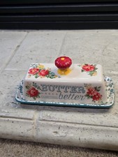 Pioneer Woman Vintage Floral Butter Dish Stoneware - 116254.01