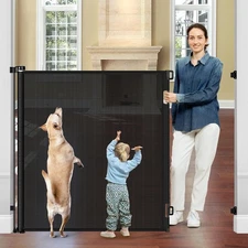 48" Extra Tall Retractable Baby Gates 55" Wide Retractable Dog Gate Tall Retr...