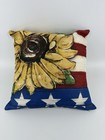 4th of July Flag Sunflower Decorative Throw Pillow 20 X 20 Duck Feathers New