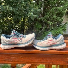 Brooks Women's 9 Glycerin 18 Grey Pink Blue Road Trail Running Sneakers