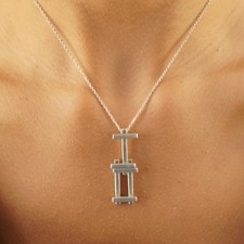 Tiffany& Co Frank Gehry Sterling Silver Axis Pendant Necklace - Free Ship USA