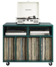 Carlo Rolling Record Storage Console, Mobile Turntable Stand, Vinyl Records H...