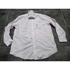 New Calvin Klein Dress Shirt Mens 17 32 33 Pink Regular Fit Stretch Cotton