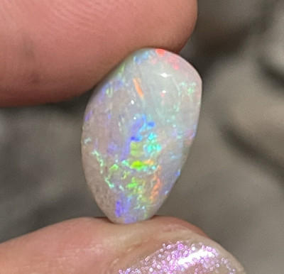 3.6ct 17x10.5x4mm Colorful Fossilized Shell Australian Opal Loose Stone
