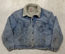 Insane vintage 80s sherpa lined faded levi  s denim trucker jacket men  s medium