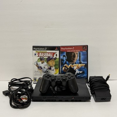 Sony PlayStation 2 PS2 Slim Console Complete W/ 2 Games - Tested Works!!