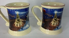 Set of 2 Polar Express BELIEVE Ticket 3D 14 Oz Coffee Tea Hot Chocolate Mugs