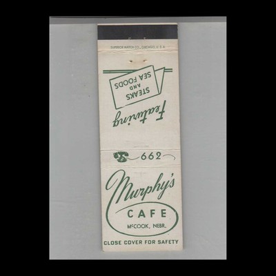 Matchbook Cover Murphy's Cafe McCook, NE