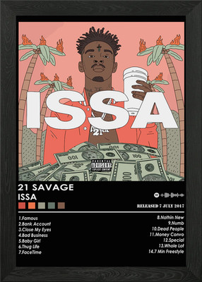 21 Savage Issa Album gerahmtes Wandbild Poster Leinwanddruck Bild