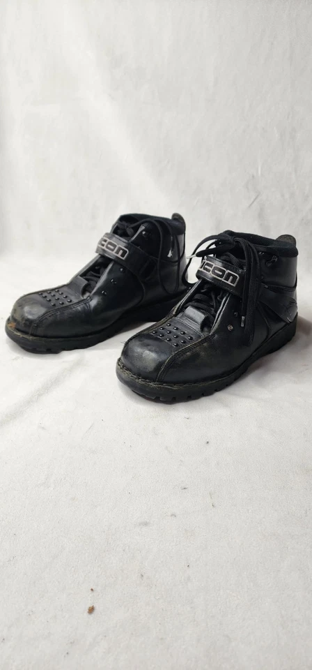 Botas de motocicleta ICON Motorsports Super Duty punta dura hebilla para hombre 9-10,5 *LEER* Foto 2 de 4
