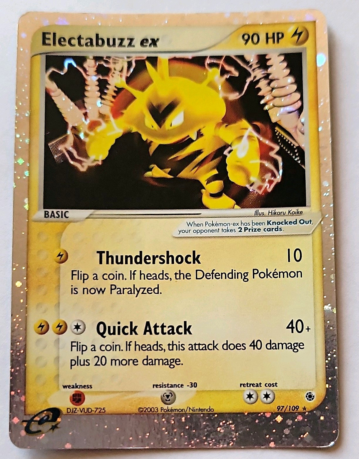 Pokemon TCG Electabuzz ex 97/109 EX Ruby & Sapphire Holo Ultra Rare 2003 90 HP