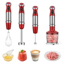 TENKER 1000W 5-in-1 Hand Immersion Blender 12 Speed Turbo Mode Handheld Blender