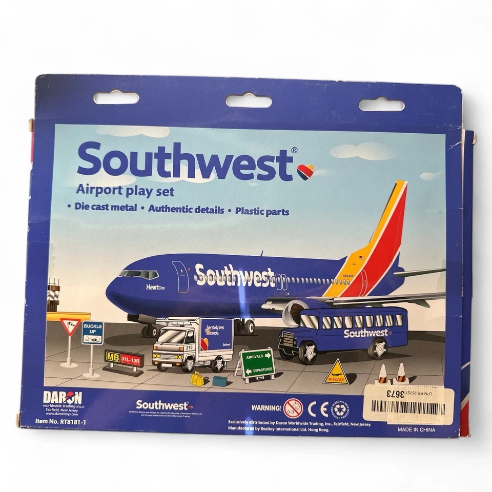 Juego Southwest Airport piezas de metal fundido a presión y plástico nuevo en caja Daron Authe Foto 2 de 3