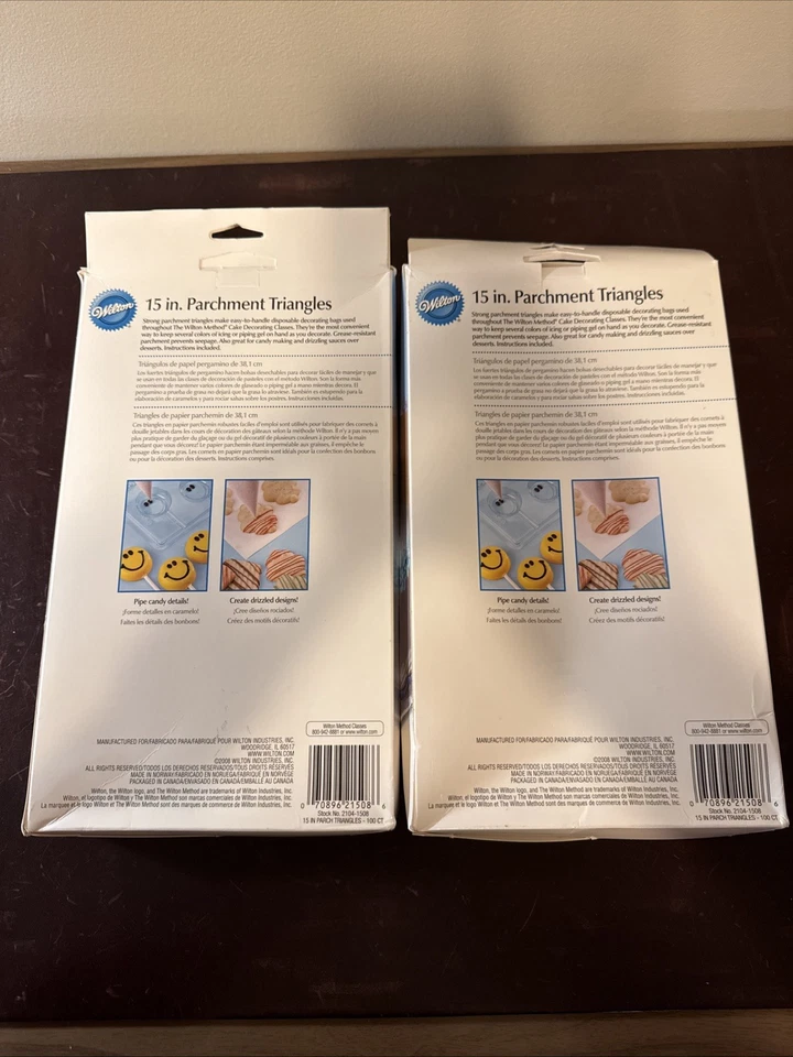 200 Wilton 15 inch Parchment Triangles - Disposable Decorating Bags - Image 2 of 2