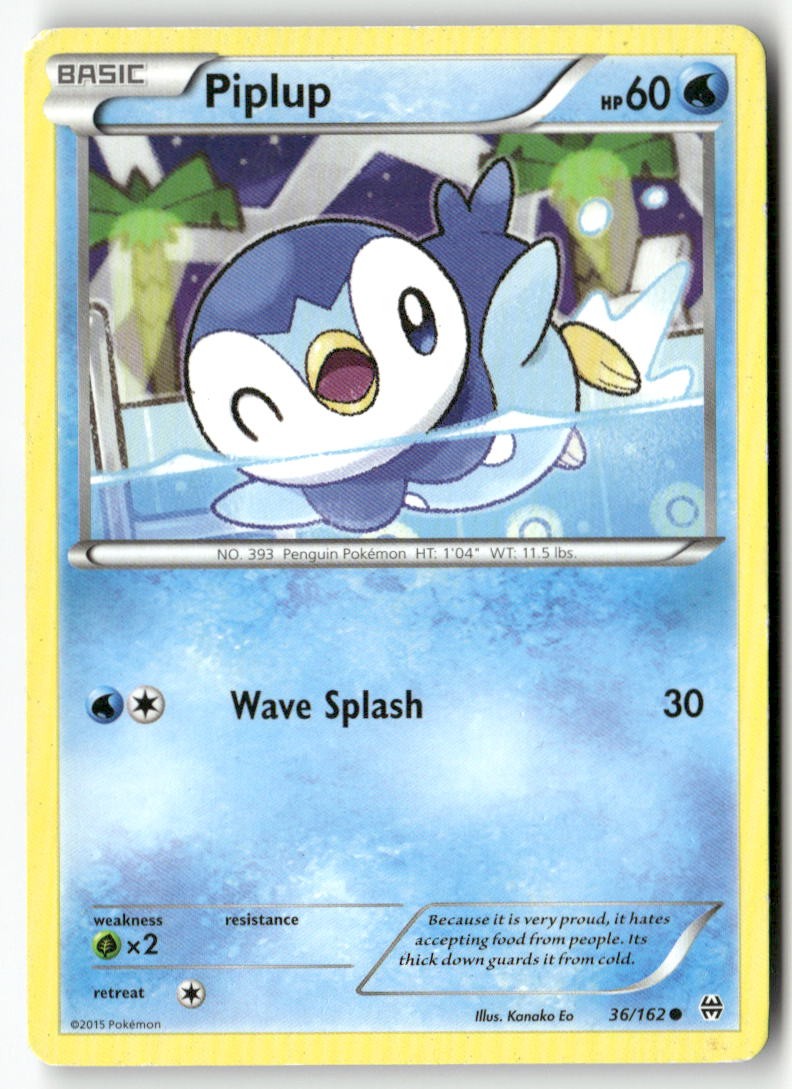 Piplup 36/162 Common BREAKthrough Pokemon Moderately Played
