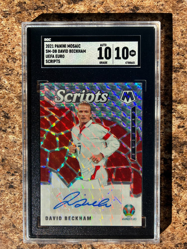 2021 Panini Mosaic DAVID BECKHAM UEFA EURO "Scripts" SGC 10 Auto 10